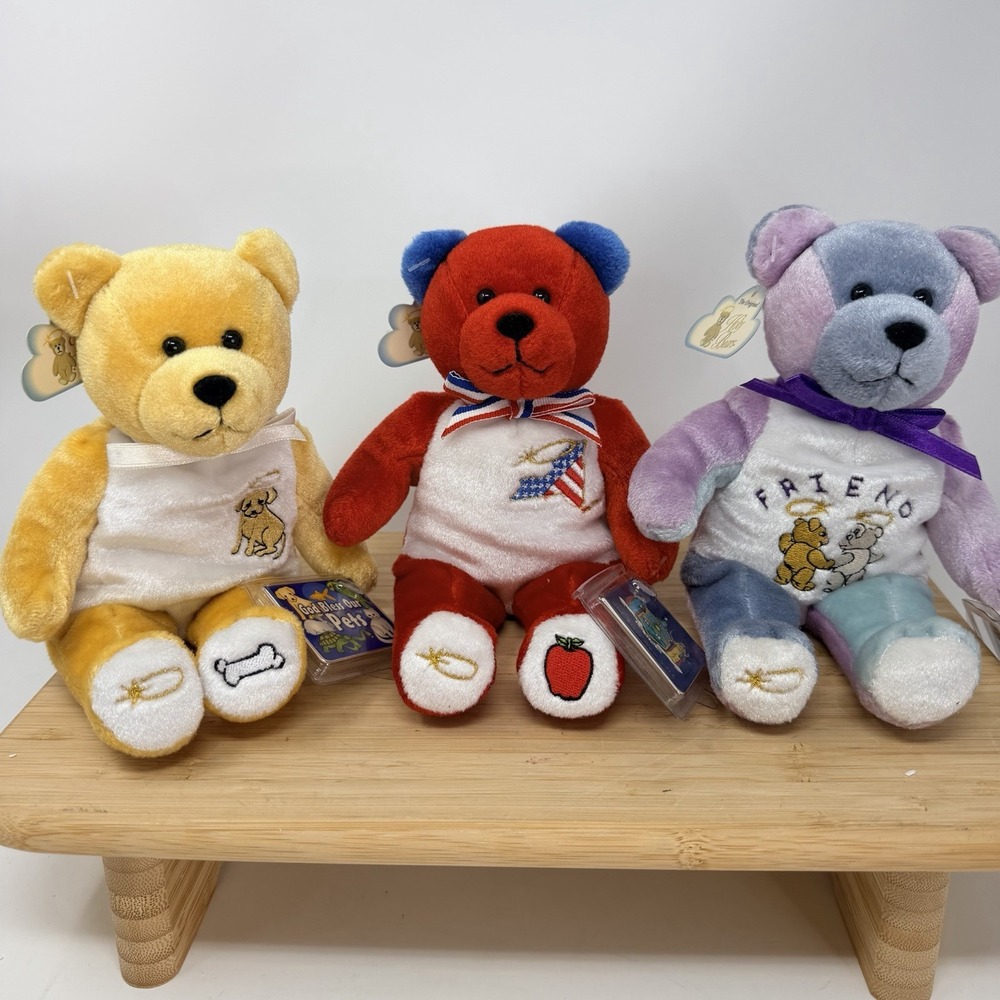 The Original Holy Bears 2001 Plush Tags God Bless Pets, Friends, New York Lot
